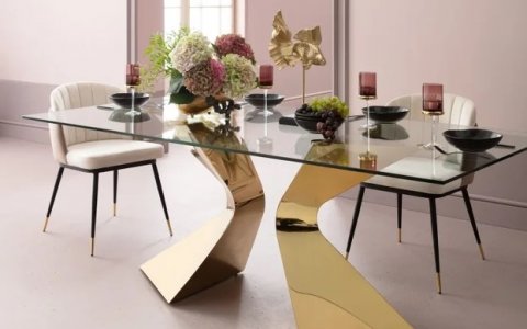 Jídelní stůl GLORIA se skleněnou deskou