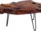 Obývací stolek ASPEN s dřevěnou deskou